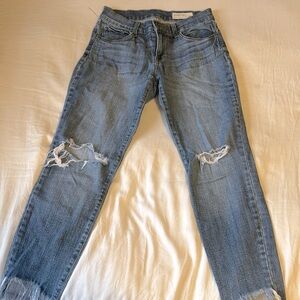Pistola crop fray hem distressed jeans!